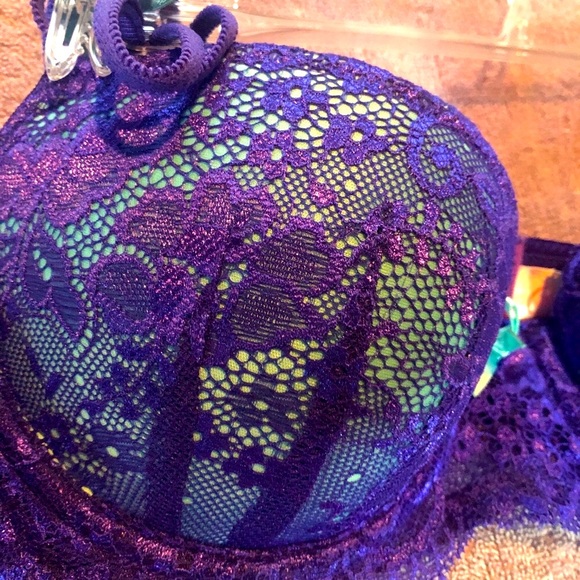 🇺🇸 New Candies Lace Pushup Royal Blue Bra, Size 36A - Picture 2 of 3